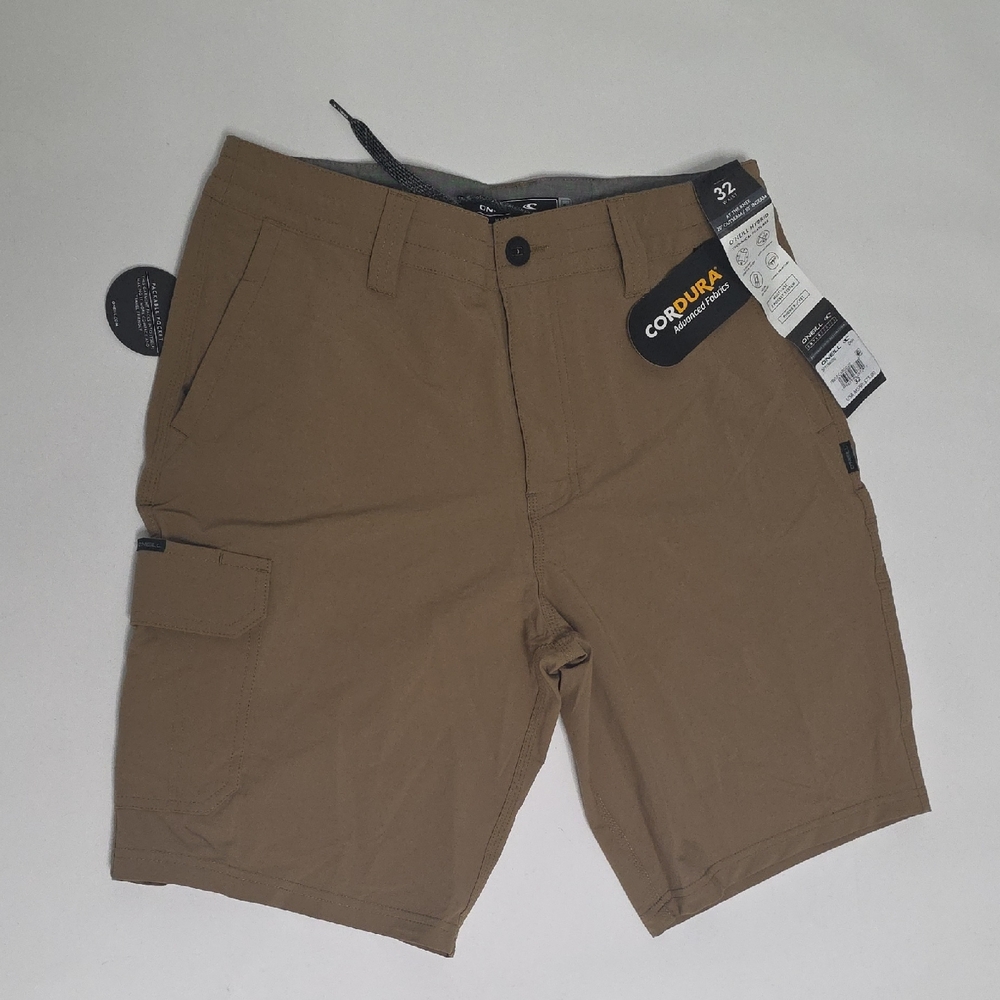 NWT Men's O'Neill "TRVLSERIES CARGO 20" SHORTS". VARIOUS SIZES. DARK KHAKI COLOR